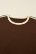 Varsity Stripe Ringer Crewneck Long Sleeve Top